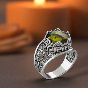 Luxury‎ Greek Alexandrite Gemstone Ring & handcrafted filigree